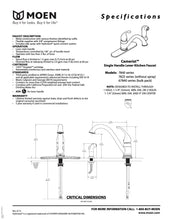 Load image into Gallery viewer, MOEN CAMERIST SINGLE HANDLE KITCHEN FAUCET