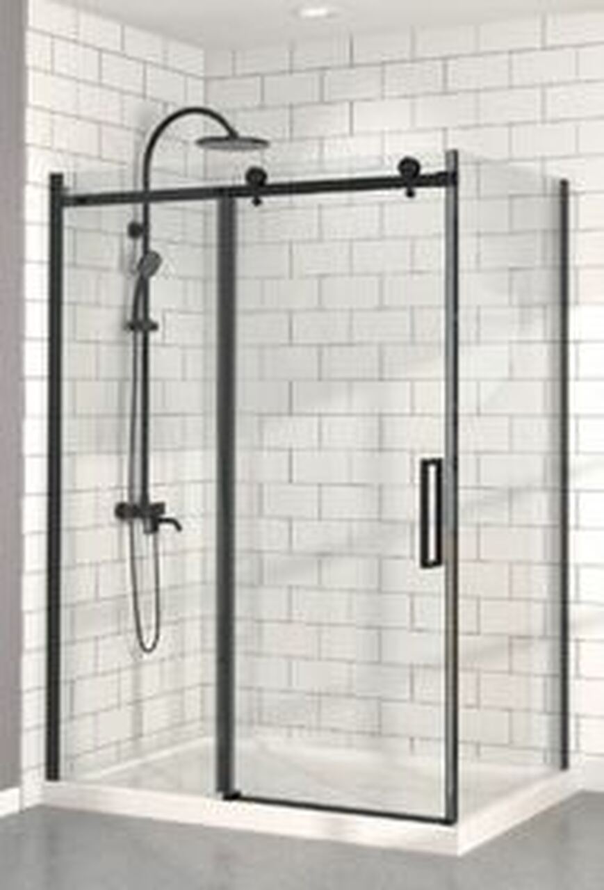 Bellini Corner Rolling Shower Door White or Black 48