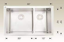 Load image into Gallery viewer, Bosco #208006 Undermount Rectangular Two Bowl Sink 304 Stainless Steel
